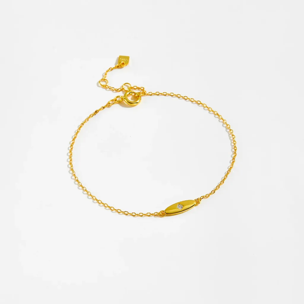 Bracelets Chaîne Argent Sterling 925 Minimalistes (Or)